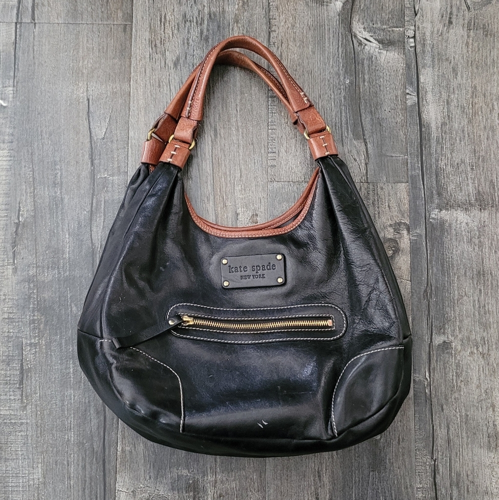 Kate Spade Black Brown Hobo Shoulder Bag